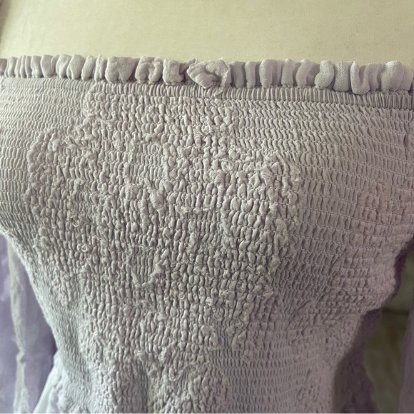 Aritzia Wilfred Lilac Tempest Peasant Boho Mini Dress US M - Picture 4 of 8